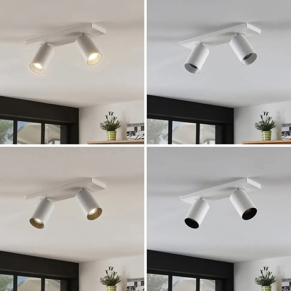 Arcchio spotlight Brinja, sett med 2, hvit, kantet, 2 lyskilder, GU10