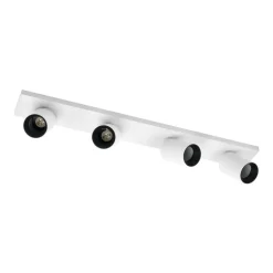 Arcchio spotlight Brinja, hvit, kantet, Ø 7 cm, 4 lyskilder, GU10