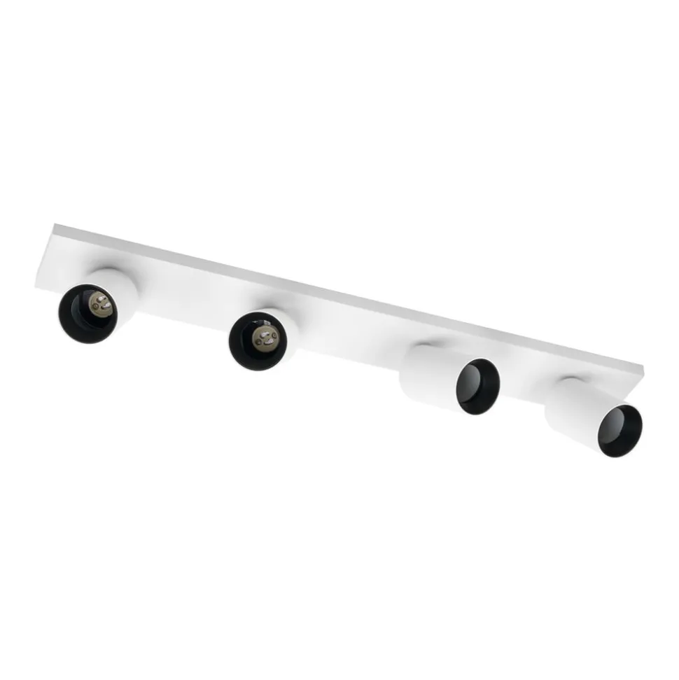 Arcchio spotlight Brinja, hvit, kantet, Ø 7 cm, 4 lyskilder, GU10