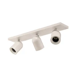 Arcchio spotlight Brinja, hvit, kantet, Ø 7 cm, 3 lyskilder, GU10