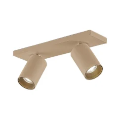 Arcchio spotlight Brinja, brun, kantet, Ø 6 cm, 2 lyskilder, GU10