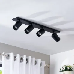 Arcchio spotlight Brinja, svart, 65 cm lang, Ø 7 cm, 4 lyskilder.