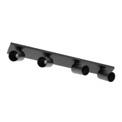 Arcchio spotlight Brinja, svart, 65 cm lang, Ø 7 cm, 4 lyskilder.