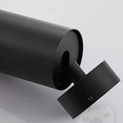 Arcchio spotlight Brinja, svart, rund, 13 cm høy, Ø 6 cm