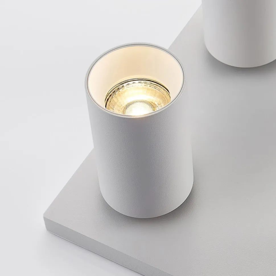 Arcchio spotlight Brinja, hvit, kantet, Ø 6 cm, 4 lyskilder, GU10