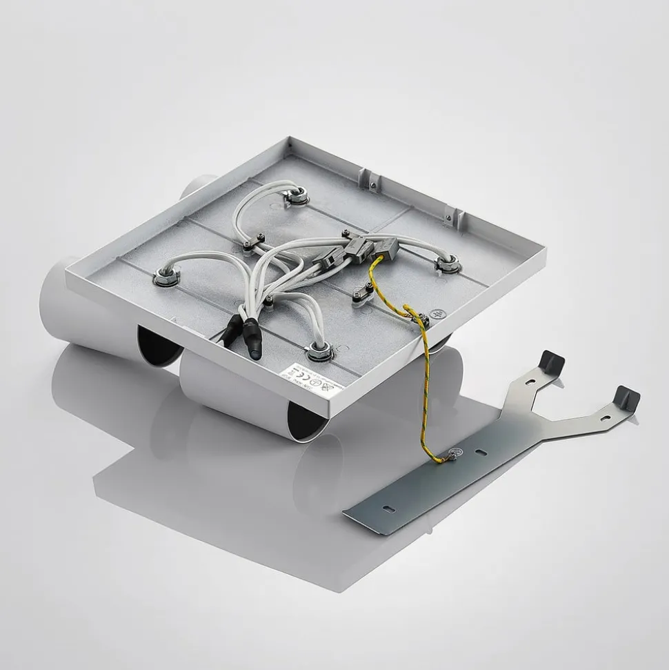 Arcchio spotlight Brinja, hvit, kantet, Ø 6 cm, 4 lyskilder, GU10