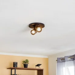 Arcchio spotlight Brinja, svart, rund, Ø 7 cm, 2 lyskilder, GU10