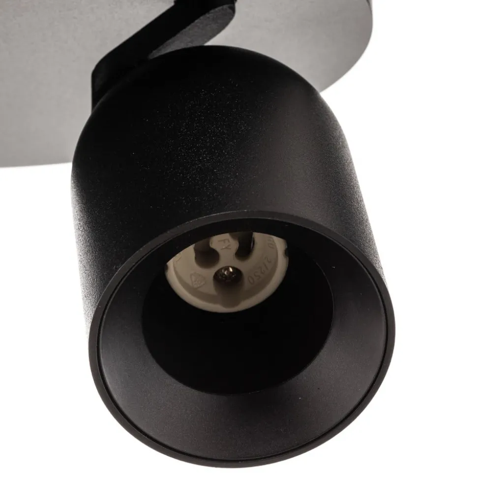 Arcchio spotlight Brinja, svart, rund, Ø 7 cm, 2 lyskilder, GU10