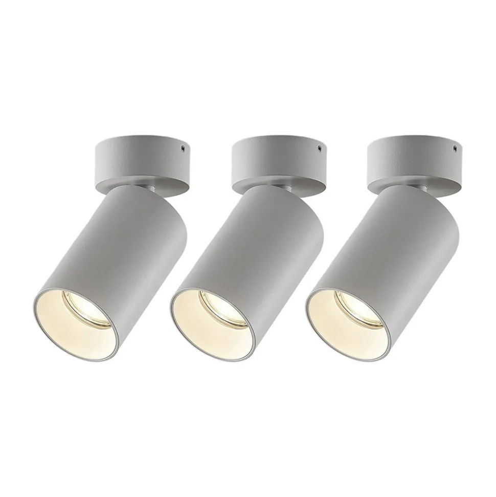 Arcchio spotlight Brinja, sett med 3 stk, hvit, rund, Ø 6 cm, GU10