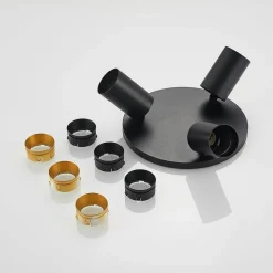 Arcchio spotlight Brinja, svart, rund, Ø 6 cm, 3 lyskilder, GU10