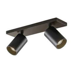 Arcchio spotlight Brinja, svart, kantet, Ø 6 cm, 2-faset, GU10