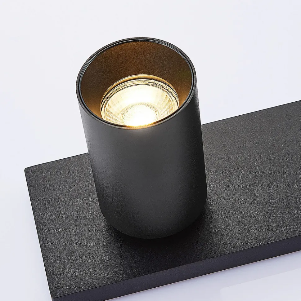 Arcchio spotlight Brinja, svart, kantet, Ø 6 cm, 2-faset, GU10