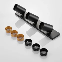 Arcchio spotlight Brinja, sett med 2, svart, kantet, 3 lyskilder