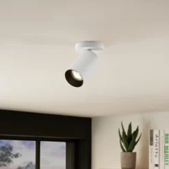 Arcchio spotlight Brinja, hvit, rund, 12 cm høy, Ø 6 cm