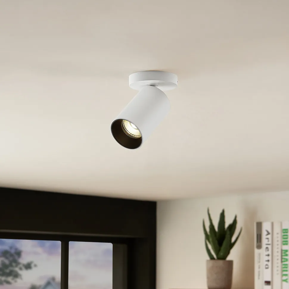 Arcchio spotlight Brinja, hvit, rund, 12 cm høy, Ø 6 cm