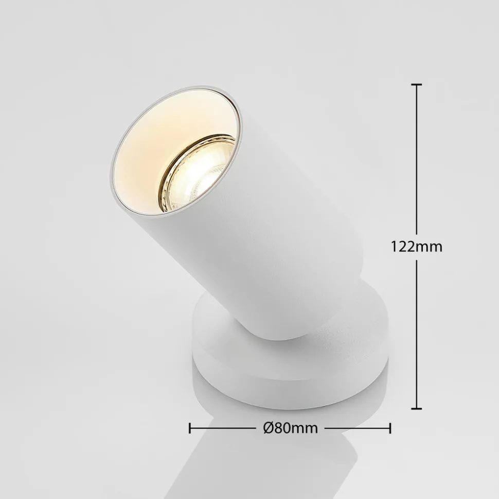 Arcchio spotlight Brinja, hvit, rund, 12 cm høy, Ø 6 cm