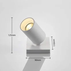 Arcchio spotlight Brinja, hvit, kantet, Ø 6 cm, 1 lyskilde, GU10