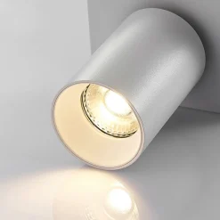 Arcchio spotlight Brinja, hvit, kantet, Ø 6 cm, 1 lyskilde, GU10