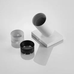 Arcchio spotlight Brinja, hvit, kantet, Ø 6 cm, 1 lyskilde, GU10