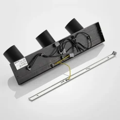 Arcchio spotlight Brinja, svart, kantet, Ø 6 cm, 3 lyskilder, GU10