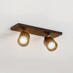 Arcchio spotlight Brinja, svart, kantet, Ø 7 cm, 2 lyskilder, GU10