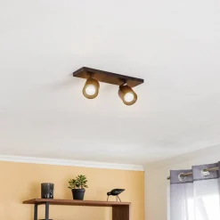 Arcchio spotlight Brinja, svart, kantet, Ø 7 cm, 2 lyskilder, GU10