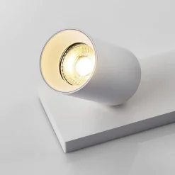 Arcchio spotlight Brinja, hvit, kantet, Ø 6 cm, 2 lyskilder, GU10