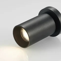 Arcchio spotlight Brinja, svart, rund, 12 cm høy, Ø 6 cm