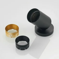 Arcchio spotlight Brinja, svart, rund, 12 cm høy, Ø 6 cm