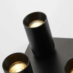 Arcchio spotlight Brinja, svart, kantet, Ø 6 cm, 4 lyskilder, GU10