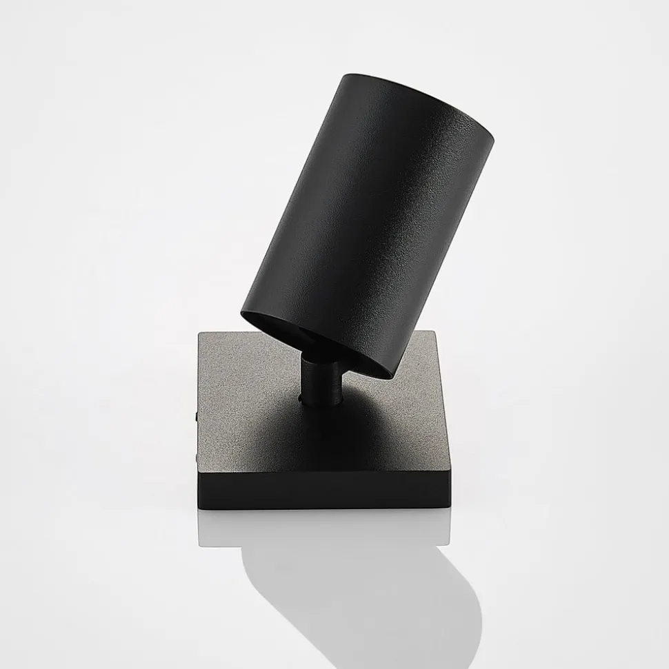 Arcchio spotlight Brinja, svart, kantet, Ø 6 cm, 1 lyskilde, GU10