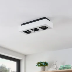 Arcchio spotlight Vince, 36 cm, 3 lyskilder, hvit/svart, GU10