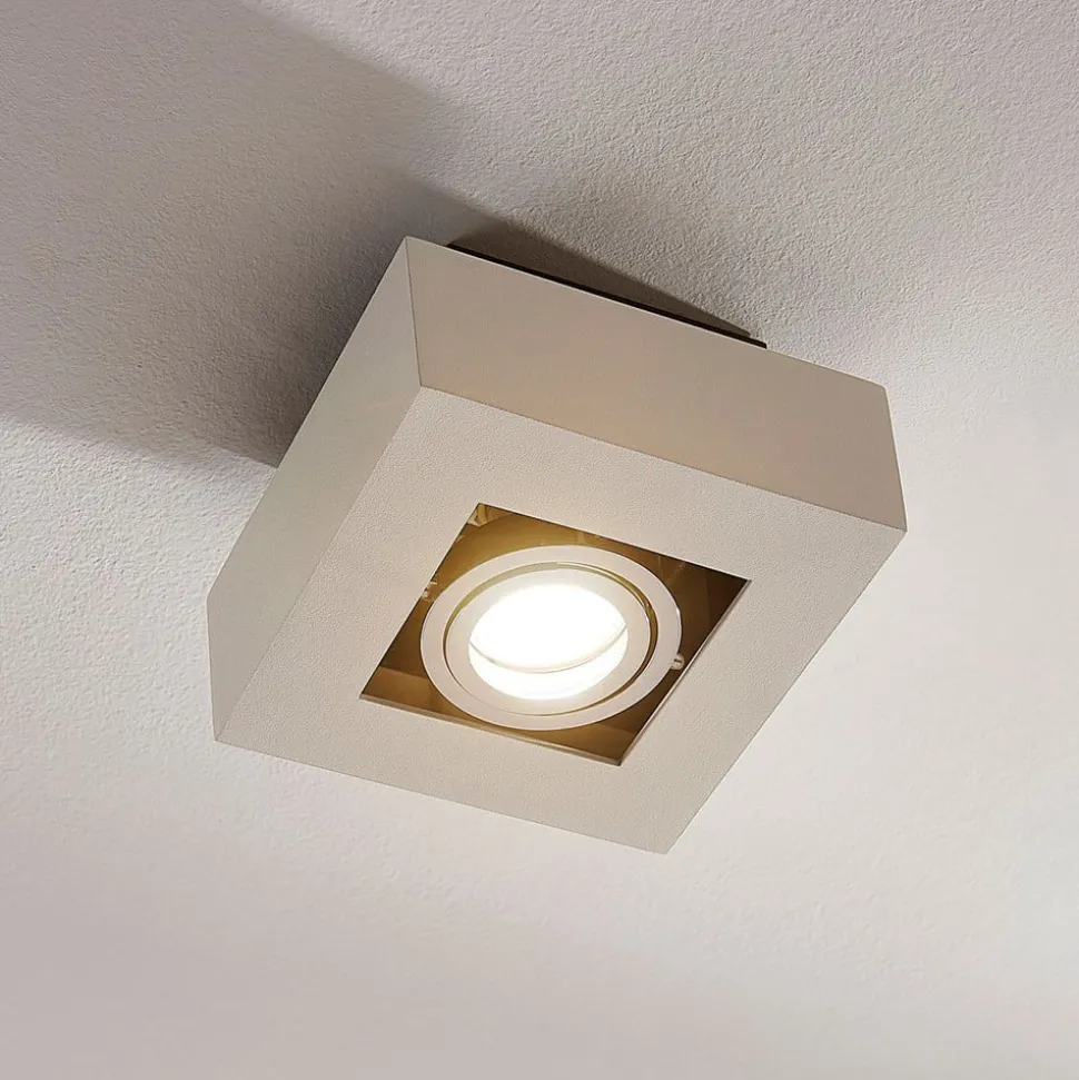 Arcchio spotlight Vince, 14 x 14 cm, hvit/krom, metall, GU10