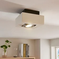 Arcchio spotlight Vince, 14 x 14 cm, hvit/krom, metall, GU10