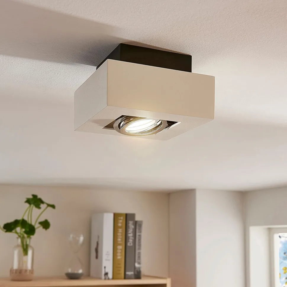 Arcchio spotlight Vince, 14 x 14 cm, hvit/krom, metall, GU10