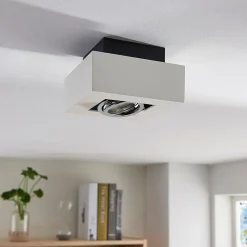 Arcchio spotlight Vince, 14 x 14 cm, hvit/krom, metall, GU10