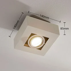 Arcchio spotlight Vince, 14 x 14 cm, hvit/krom, metall, GU10