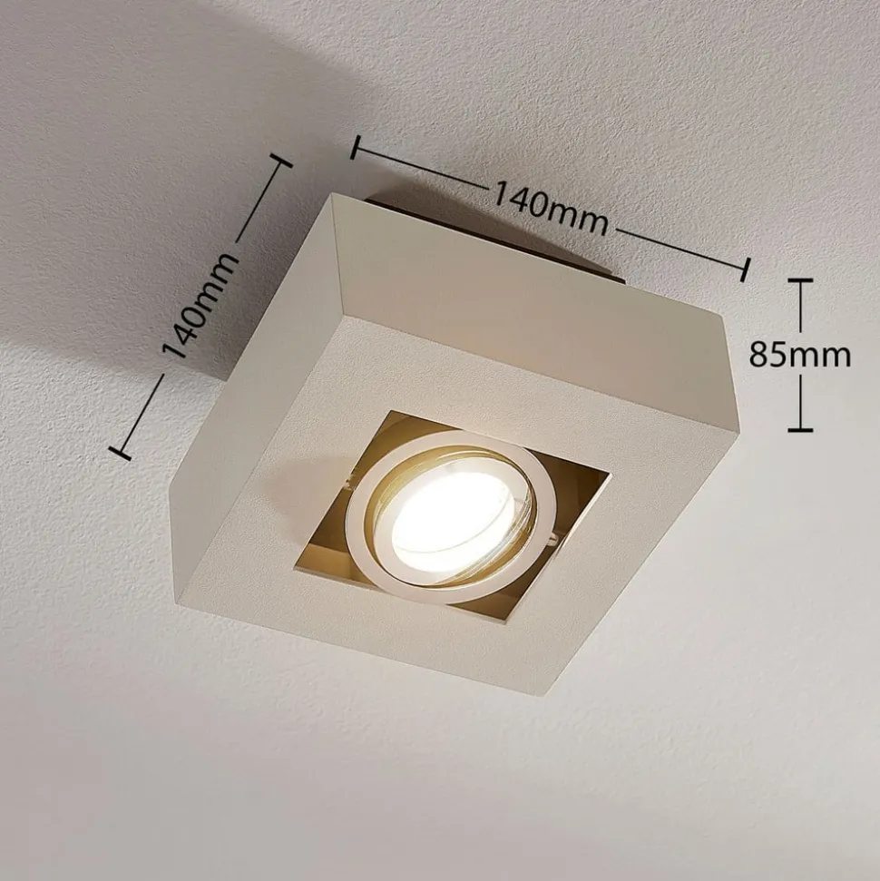 Arcchio spotlight Vince, 14 x 14 cm, hvit/krom, metall, GU10