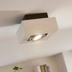 Arcchio spotlight Vince, 14 x 14 cm, hvit/krom, metall, GU10