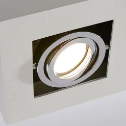 Arcchio spotlight Vince, 14 x 14 cm, hvit/krom, metall, GU10