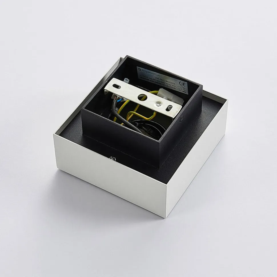 Arcchio spotlight Vince, 14 x 14 cm, hvit/krom, metall, GU10