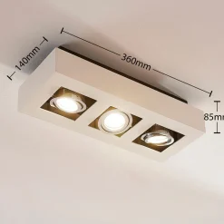 Arcchio spotlight Vince, 36 cm, 3 lyskilder, hvit/krom, GU10