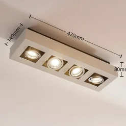 Arcchio spotlight Vince, 47 cm, 4 lyskilder, hvit/krom, GU10