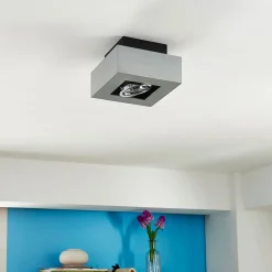 Arcchio spotlight Vince, 14 x 14 cm, sølv, metall, GU10