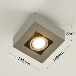 Arcchio spotlight Vince, 14 x 14 cm, sølv, metall, GU10