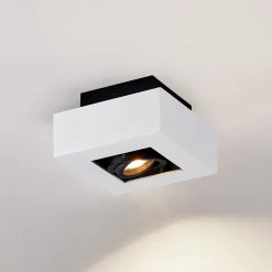 Arcchio spotlight Vince, 14 x 14 cm, hvit/svart, GU10