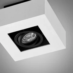 Arcchio spotlight Vince, 14 x 14 cm, hvit/svart, GU10