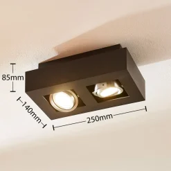 Arcchio spotlight Vince, 25 cm, svart, metall, GU10