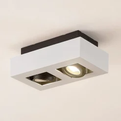 Arcchio spotlight Vince, 25 cm, 2 lyskilder, hvit/svart, GU10