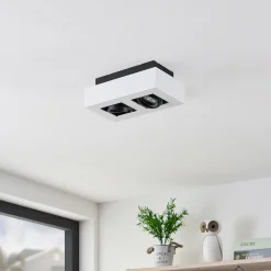 Arcchio spotlight Vince, 25 cm, 2 lyskilder, hvit/svart, GU10